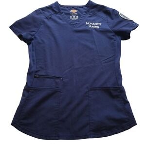 Dickies Balance Marquette Nursing Scrub Top Navy Blue V-Neck Small RN#93643
